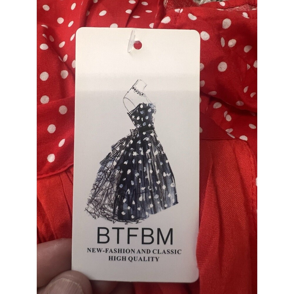 NWT BTFBM Red Halter Polka Dot babydoll Dress - Size  Medium - Picture 9 of 9